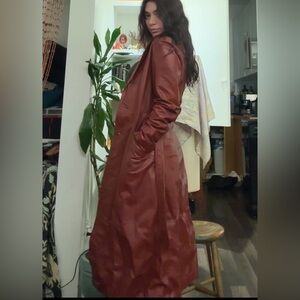 Vintage Wilson Red Leather Trench Coat